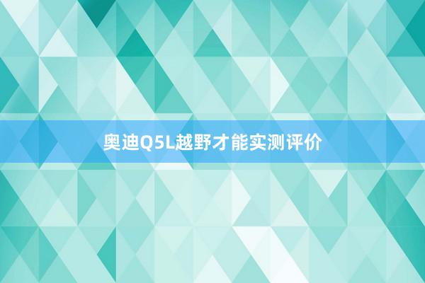 奥迪Q5L越野才能实测评价